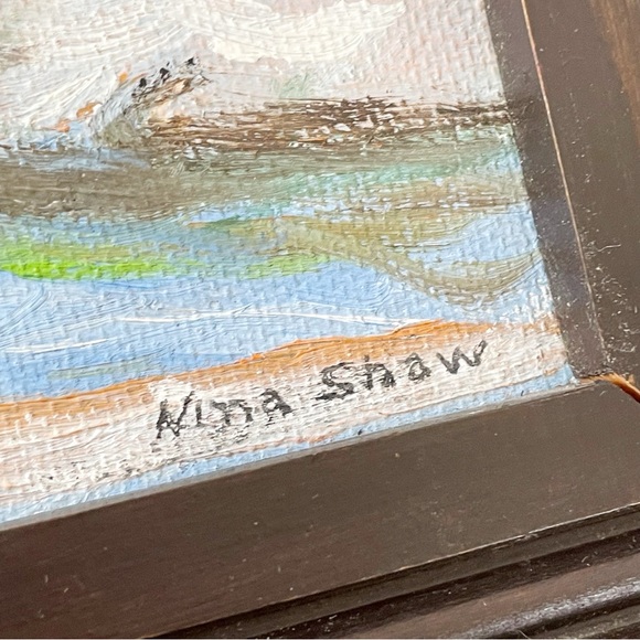 80s hand painted winter scene by Nina Shaw artwork - Picture 4 of 8